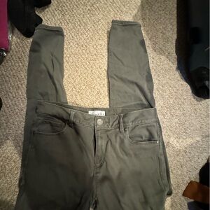 Olive green skinny pants